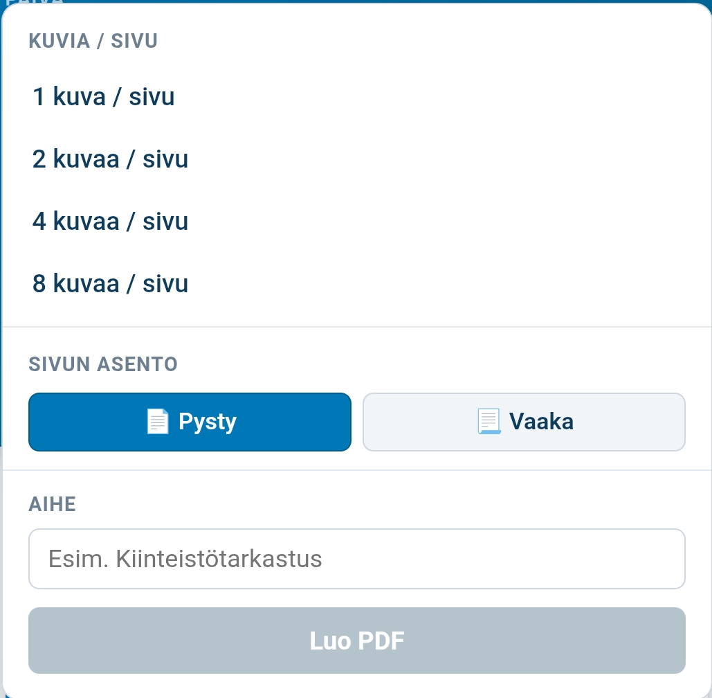 PDF-raportti puhelimella